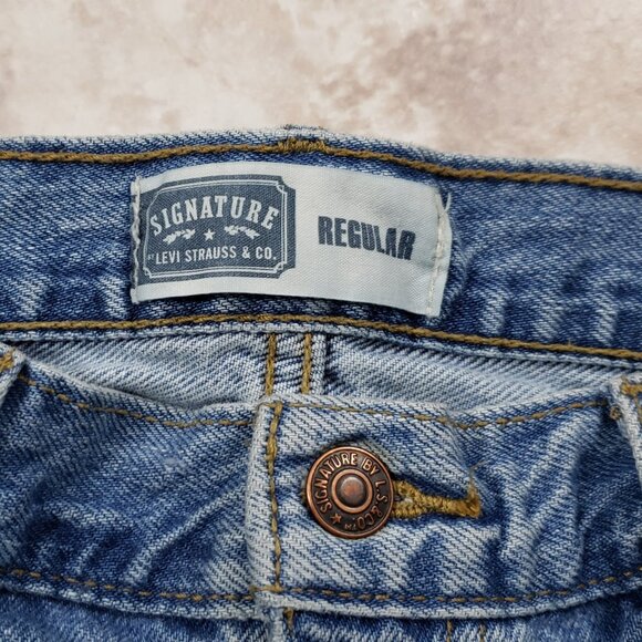 Blue Jeans Levis Signature Mid Rise Straight Leg Pants Mens Size Regular 34 X 30 - Picture 3 of 11